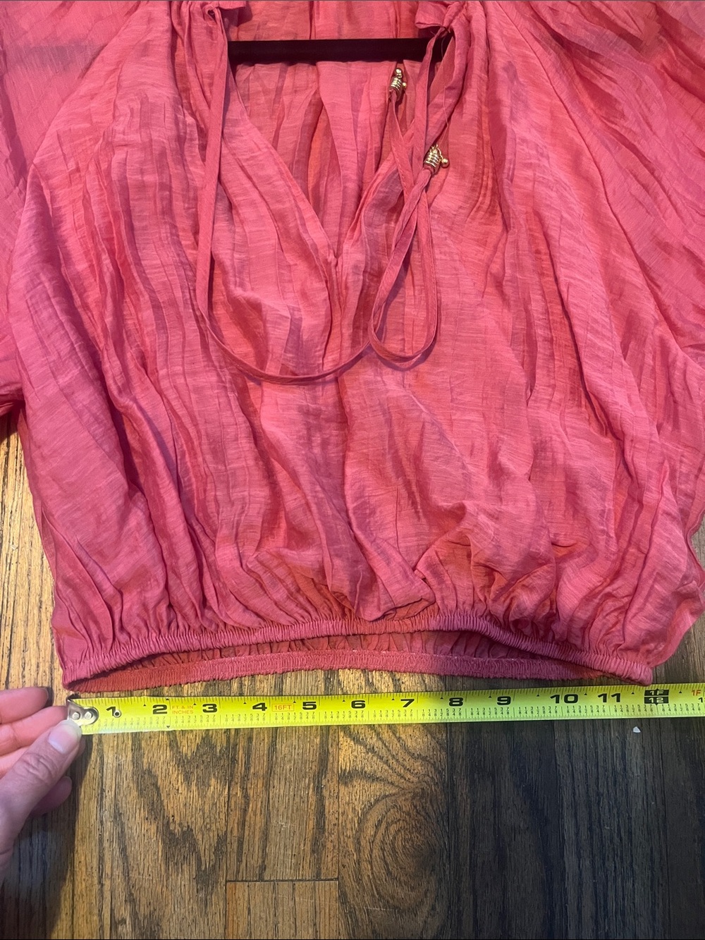 Zara wrinkle effect co-ord set crop top maxi skirt ruffle boho beachwear - Picture 14 of 16